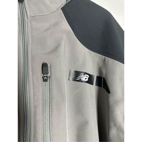 NEW BALANCE MENS GRAY/BLACK ZIP UP Fleece LINED 2in 1 JACKET Sz L No Hood *Notes - Picture 2 of 16